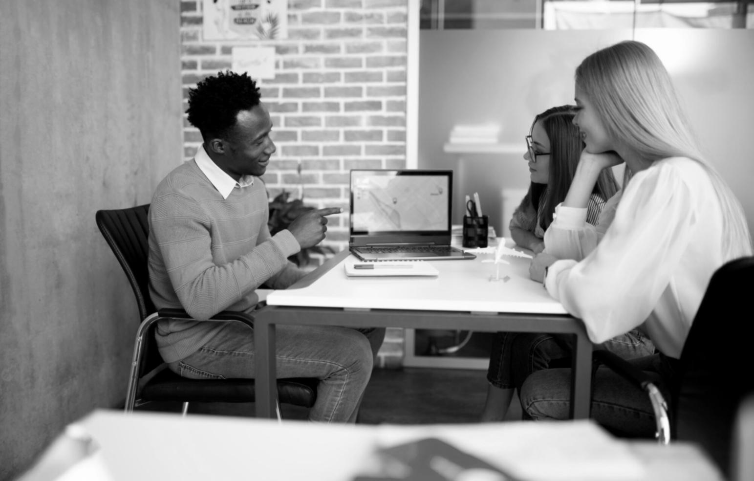 Students collaborating on financial analysis project